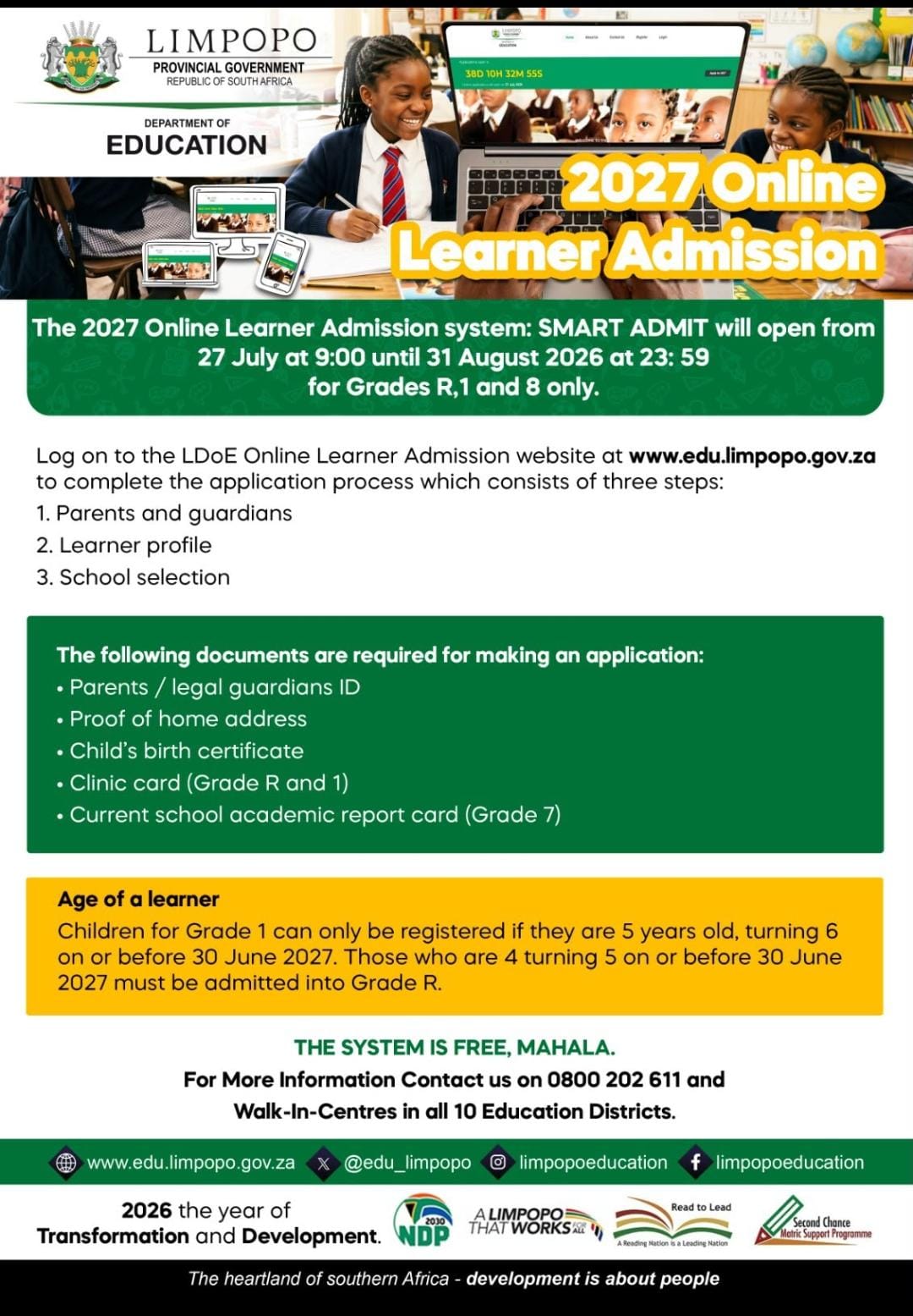 2027 online Admission Requirements